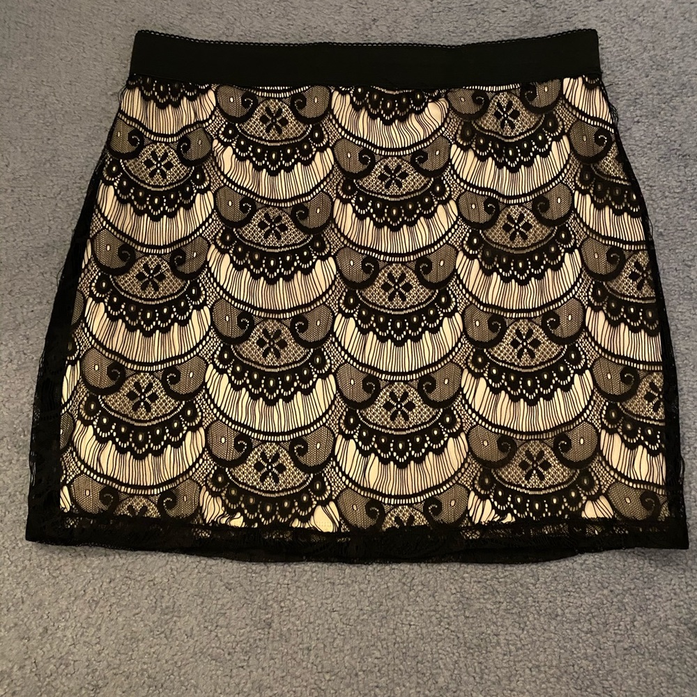 Black Lace Overlay Skirt